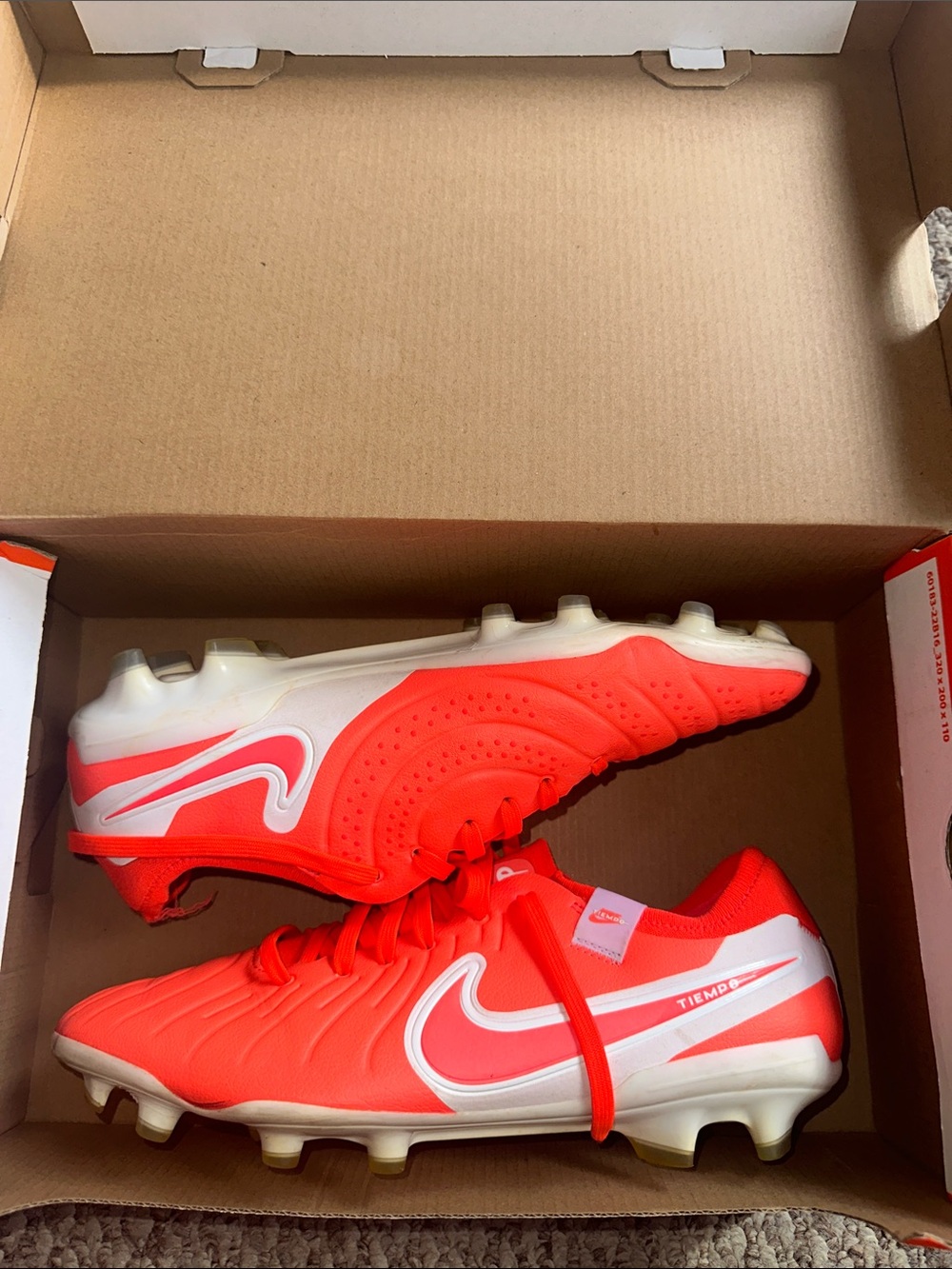 Nike Men’s Soccer Cleats in Bright Orange and White